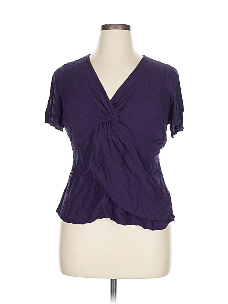 Pre-owned Torrid Short Sleeve Blouse In Purple