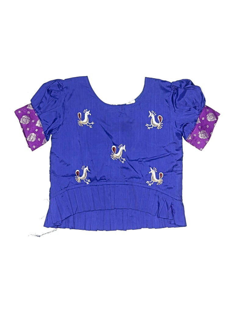 Pre-owned Assorted Brands Kids' Short Sleeve Blouse In Blue