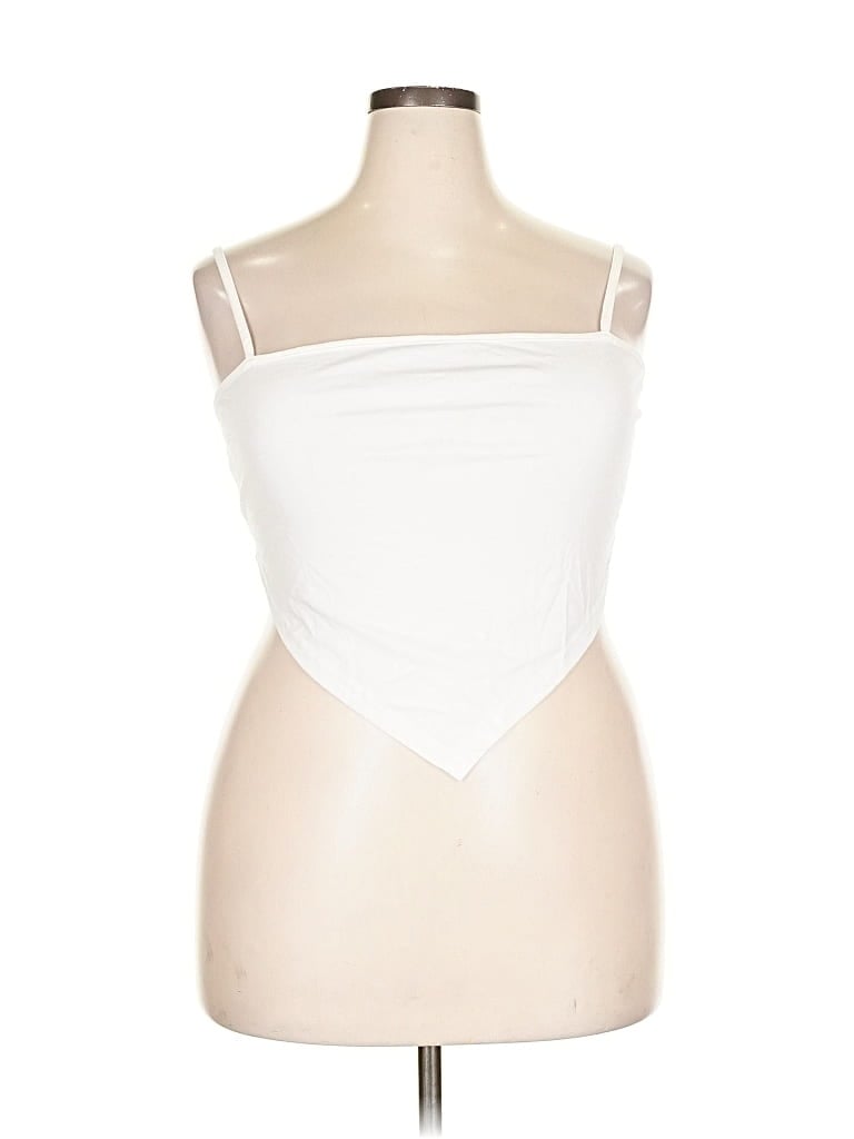 Pre-owned Shein Curve Tank Top Ivory Strapless Neckline Tops In White