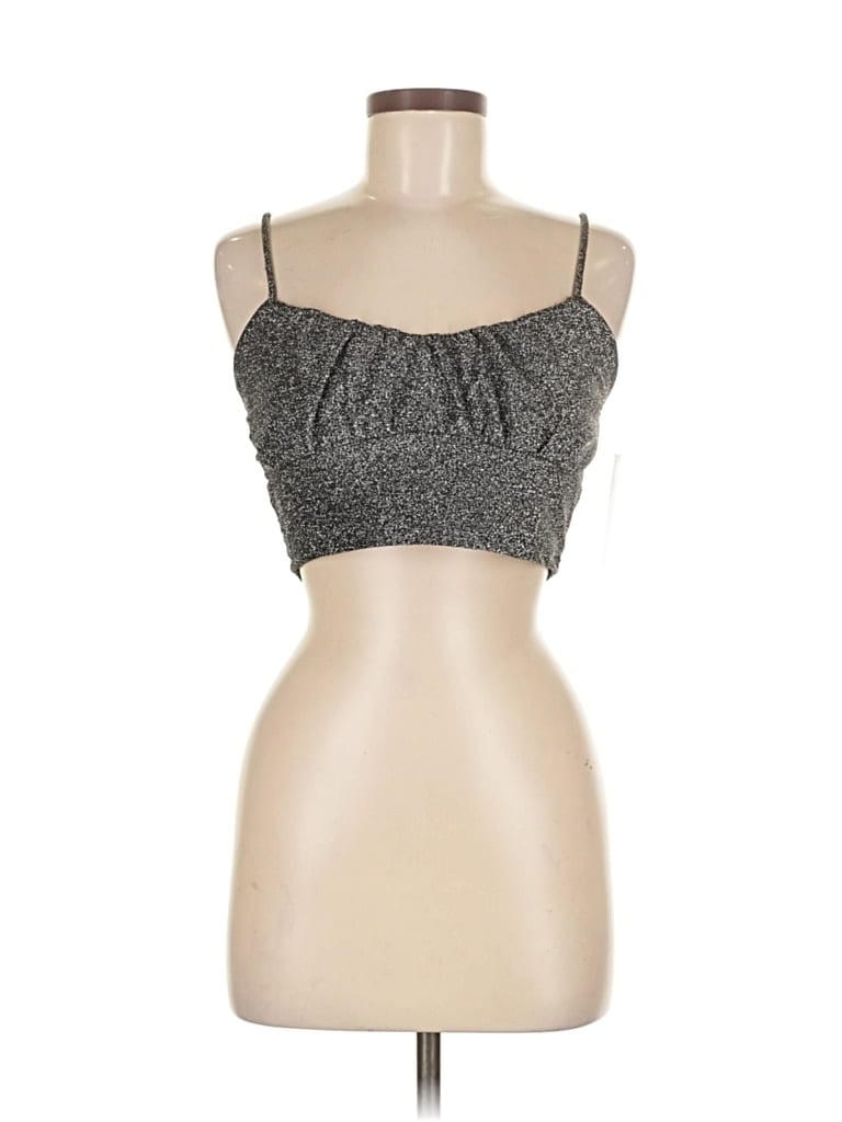 Wild Fable Sleeveless Top Gray Strapless Neckline Tops In Animal Print