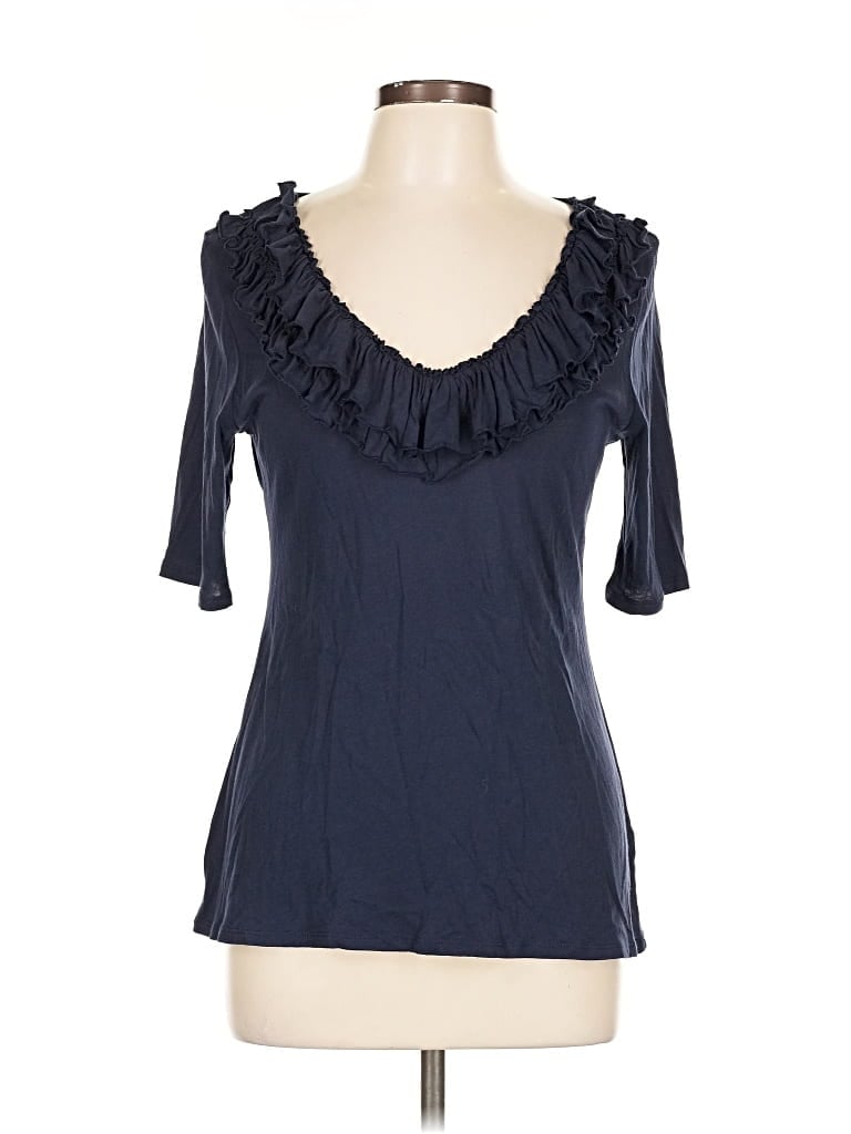 Pre-owned Express 3/4 Sleeve T-shirt In Blue