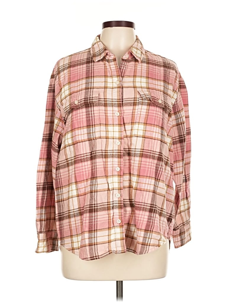 Pre-owned Old Navy Long Sleeve Button Down Shirt In Pink