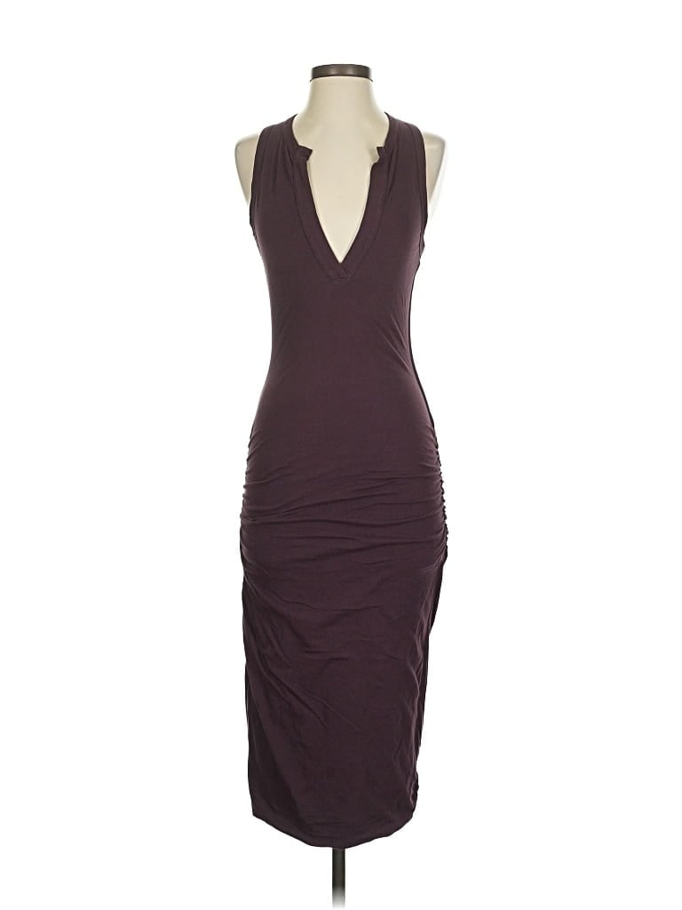 Pre-owned James Perse Cocktail Dress In Burgundy