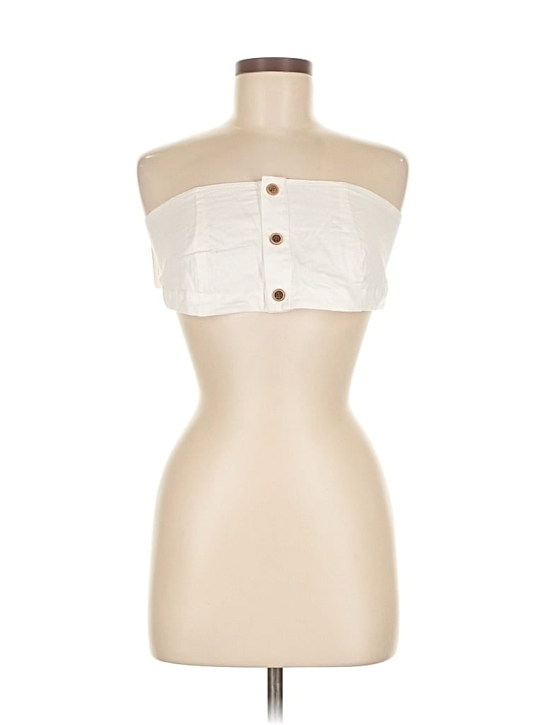 Pre-owned Maeve By Anthropologie Tube Top Ivory Strapless Neckline Tops In White