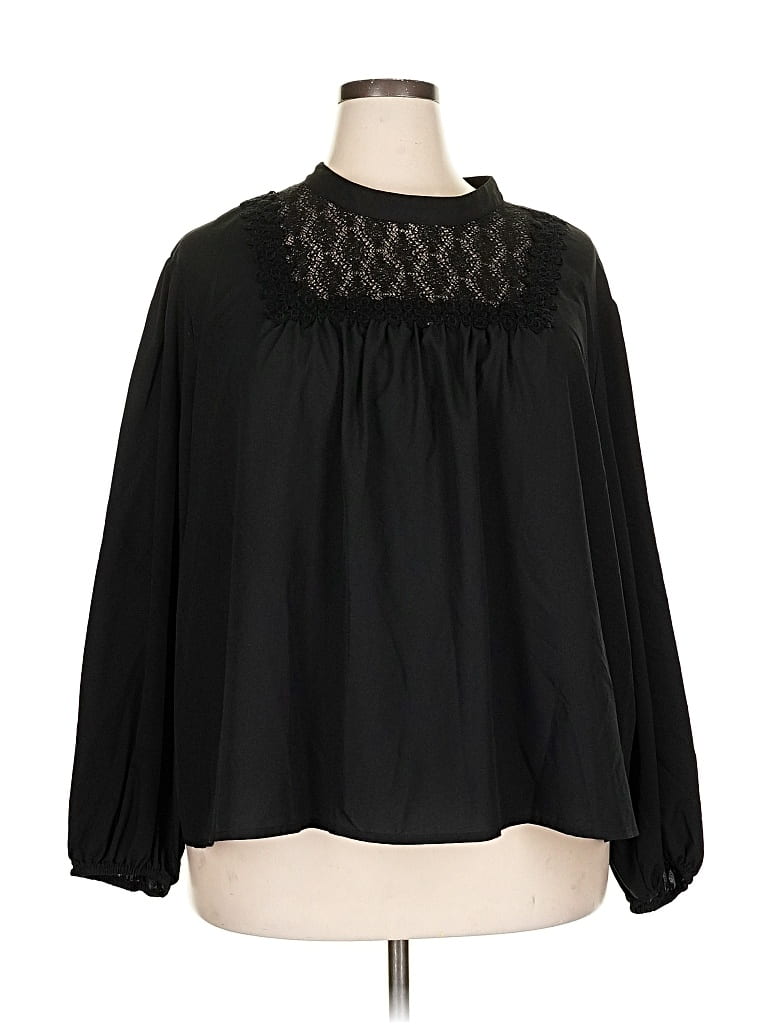Pre-owned A New Day Long Sleeve Blouse In Black