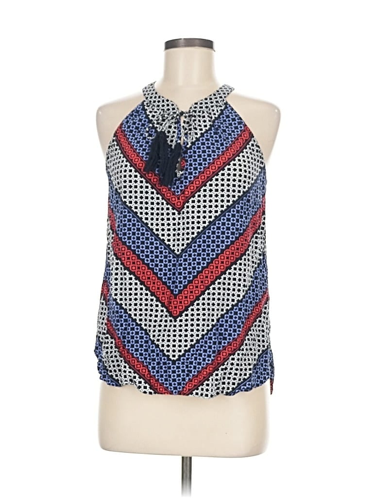 Pre-owned Banana Republic Factory Store Tank Top Blue Halter Neckline Tops