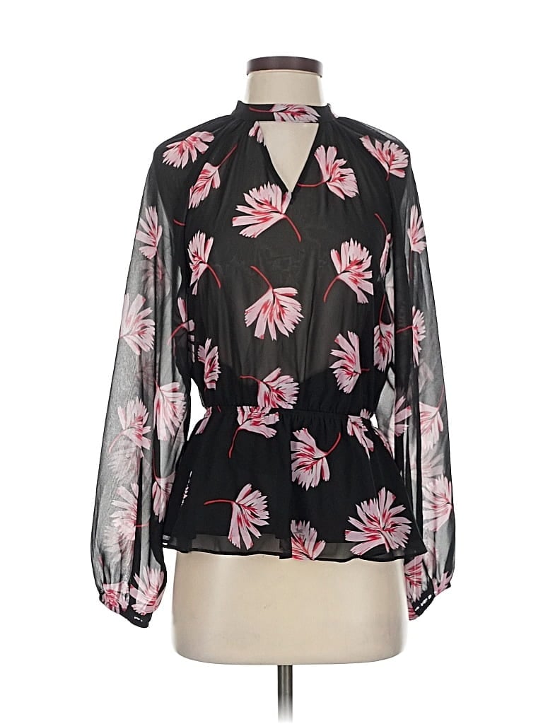 Pre-owned Express Long Sleeve Blouse In Black