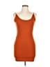 iris Solid Orange Casual Dress Size L - photo 1