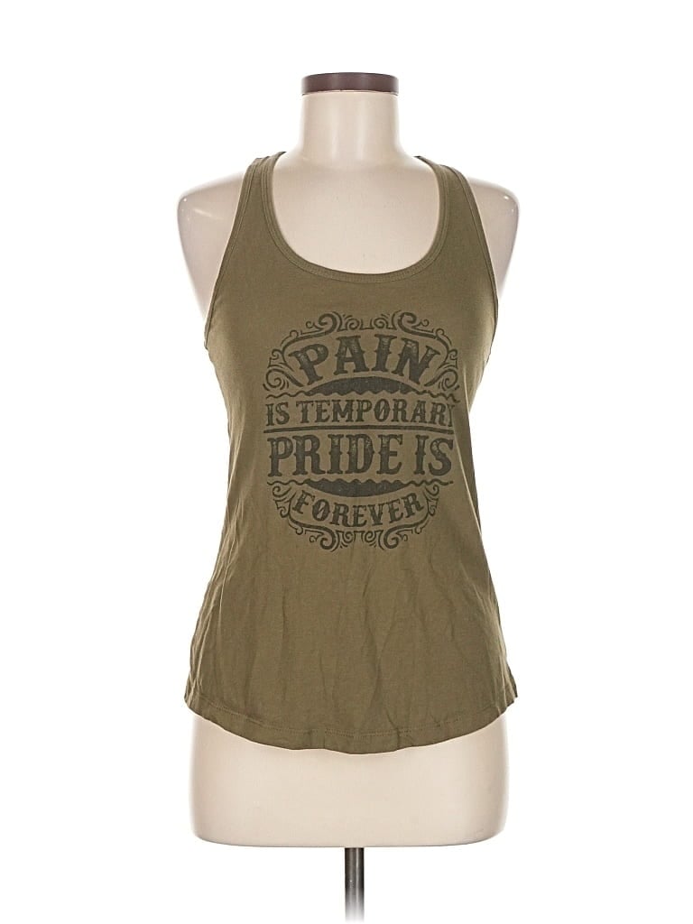 Pre-owned Ideal T Tank Top Green Halter Neckline Tops