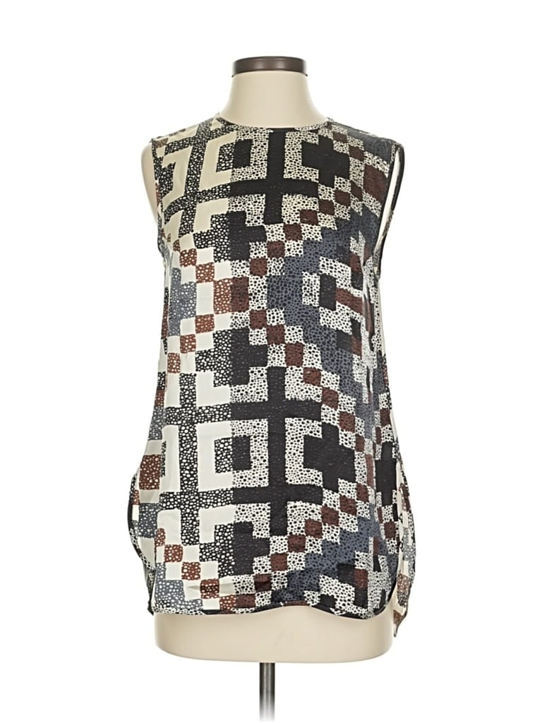 Pre-owned Day Birger Et Mikkelsen Sleeveless Silk Top Gray Square Neckline Tops