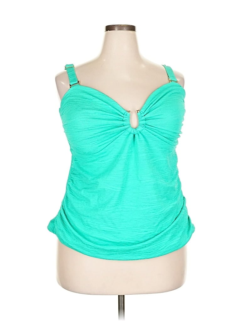 Pre-owned Time And Tru Sleeveless Top Teal Sweetheart Neckline Tops In Blue