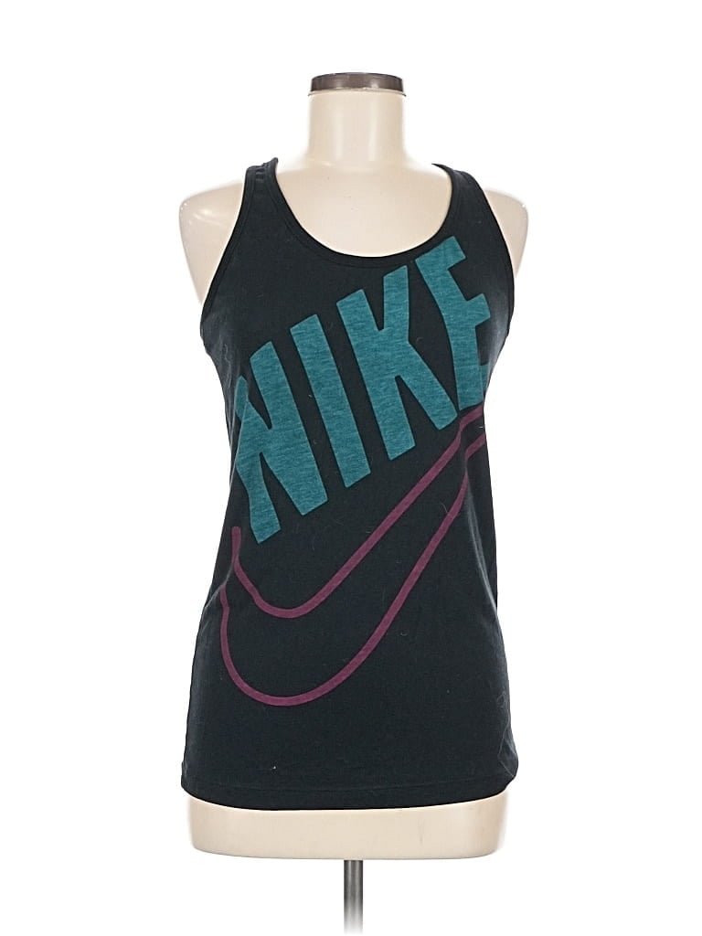 Pre-owned Nike Tank Top Black Halter Neckline Tops