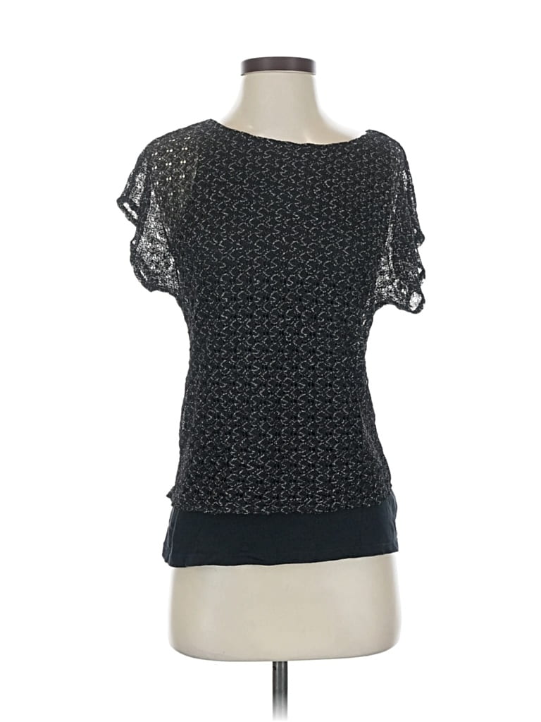 Pre-owned Express Short Sleeve Top Black Boatneck Tops