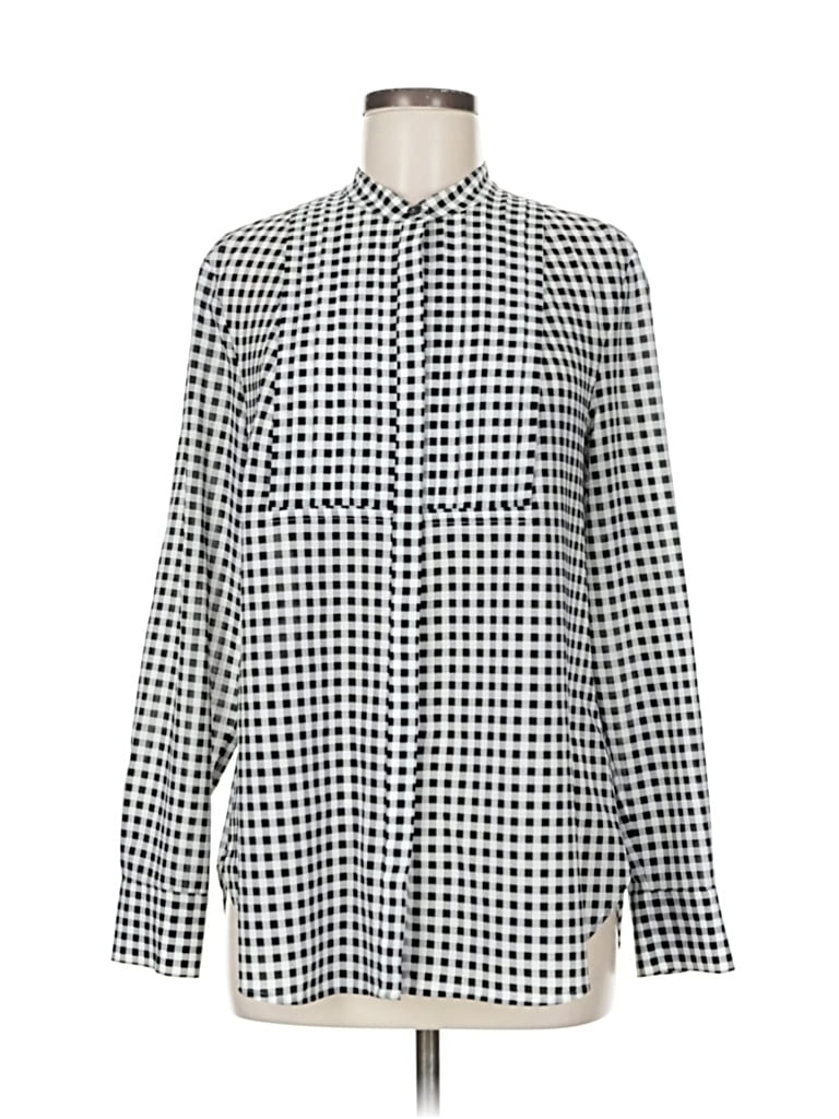 Pre-owned J.crew Factory Store Long Sleeve Blouse In Silver