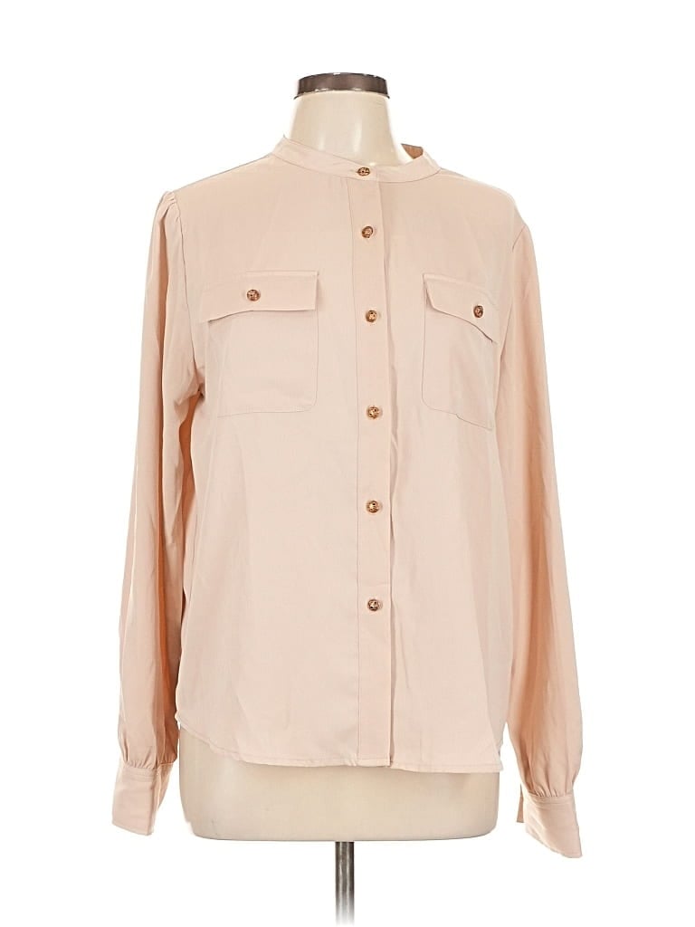 Pre-owned Kori America Long Sleeve Blouse In Brown