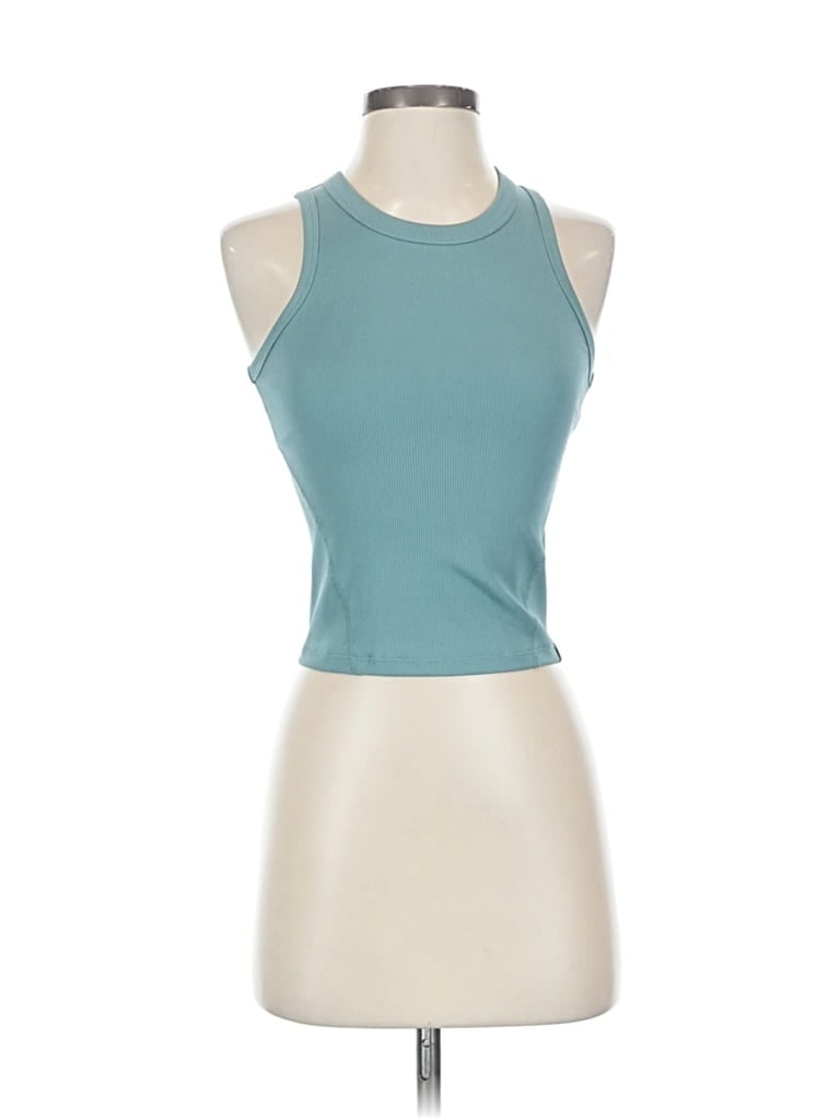 Pre-owned Barry's Tank Top Teal Halter Neckline Tops In Blue