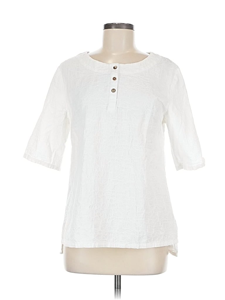 Pre-owned Unbranded 3/4 Sleeve Blouse In White