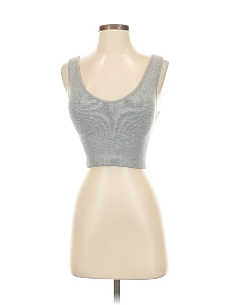 Pre-owned 90 Degree By Reflex Tank Top Silver Strapless Neckline Tops