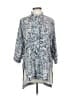 Victor Alfaro 100% Polyester Paisley Blue 3/4 Sleeve Blouse Size XS - photo 1