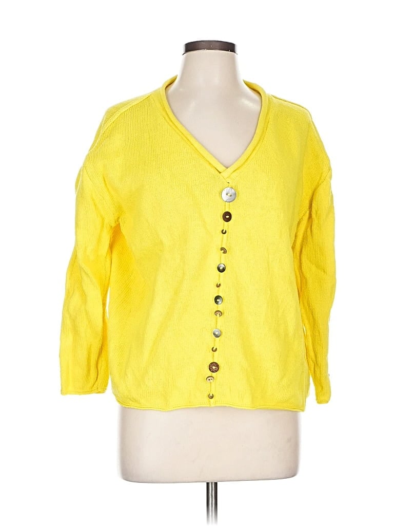 Pre-owned Assorted Brands Cardigan Sweater In Yellow