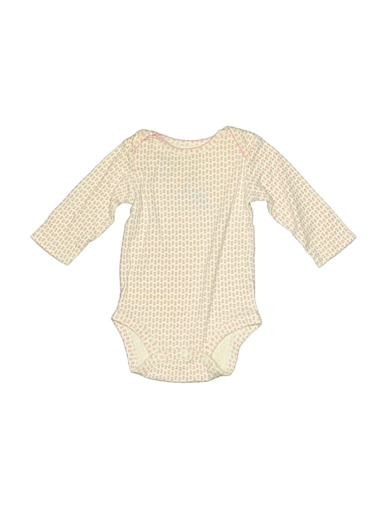 Pre-owned Child Of Mine By Carter's Babies' Long Sleeve Onesie In White