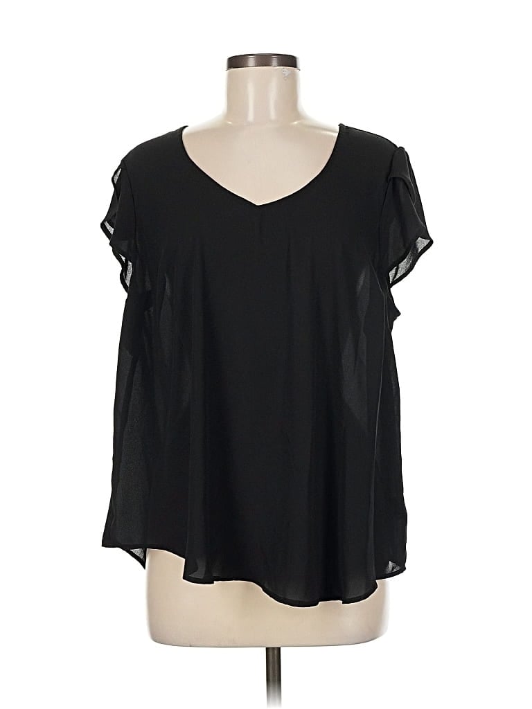 Pre-owned Torrid Short Sleeve Blouse In Black