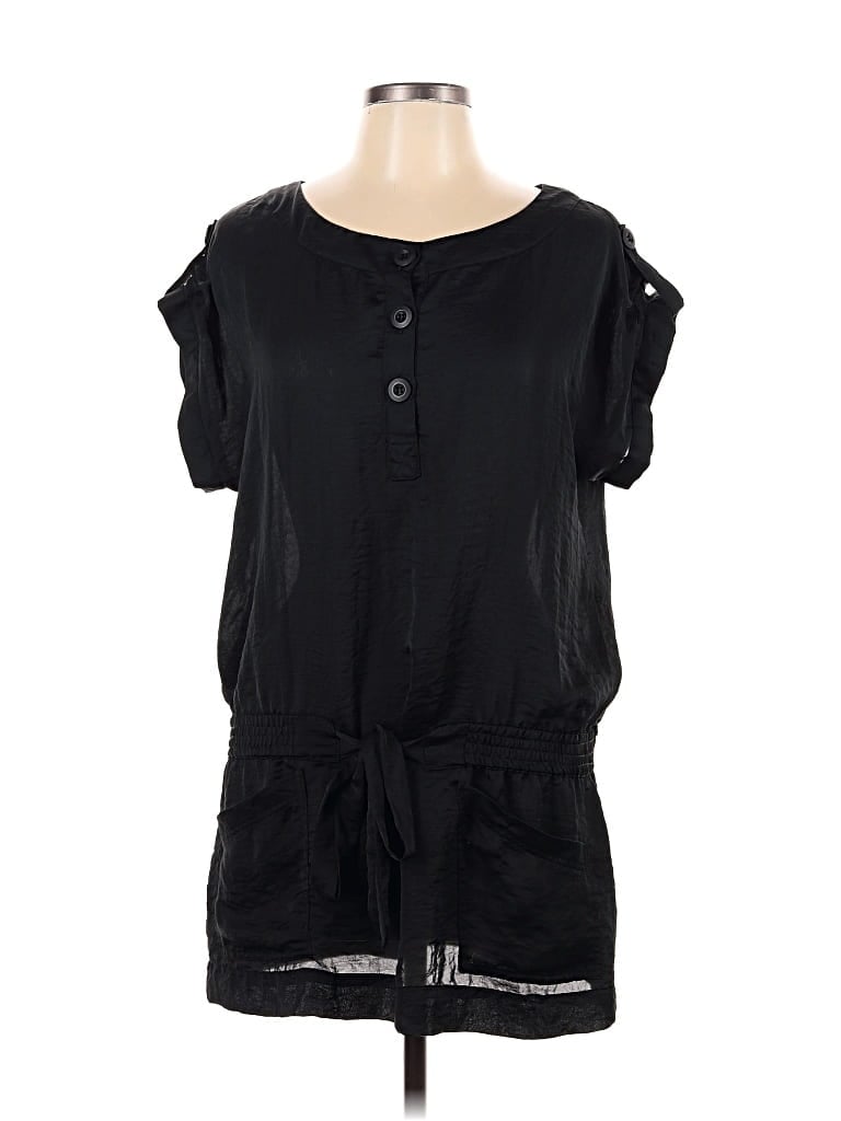 Pre-owned Apt. 9 Short Sleeve Blouse In Black