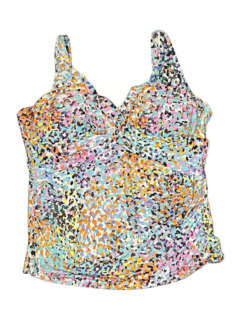 Click to view more detailed imagery on our partner's website Pre-owned Anne Cole Swimsuit Top White Print Pattern Swimwear