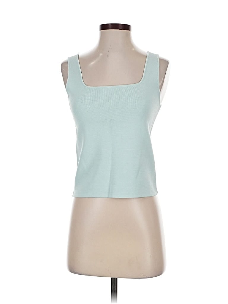 Pre-owned House Of Harlow 1960 Sleeveless Top Teal Scoop Neck Tops In Blue