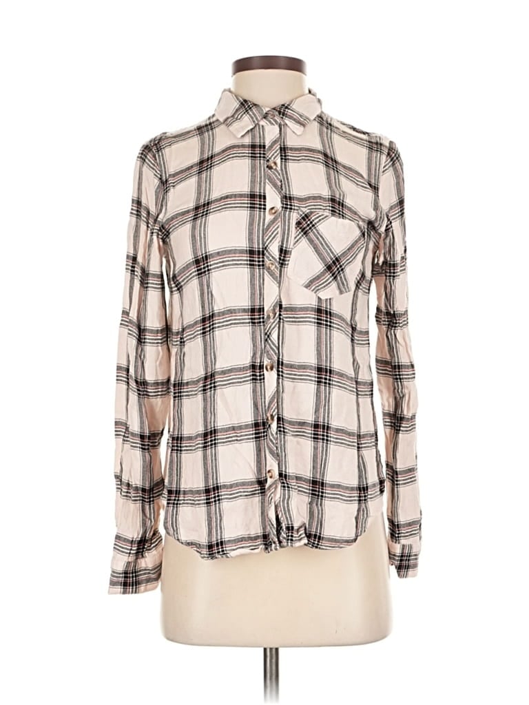 Pre-owned Maurices Long Sleeve Button Down Shirt In White