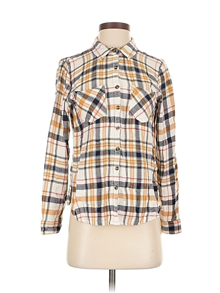 Pre-owned Maurices Long Sleeve Button Down Shirt In White