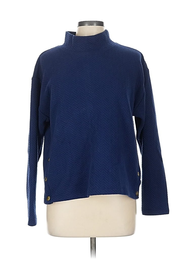 Pre-owned J.crew Factory Store Turtleneck Sweater In Blue