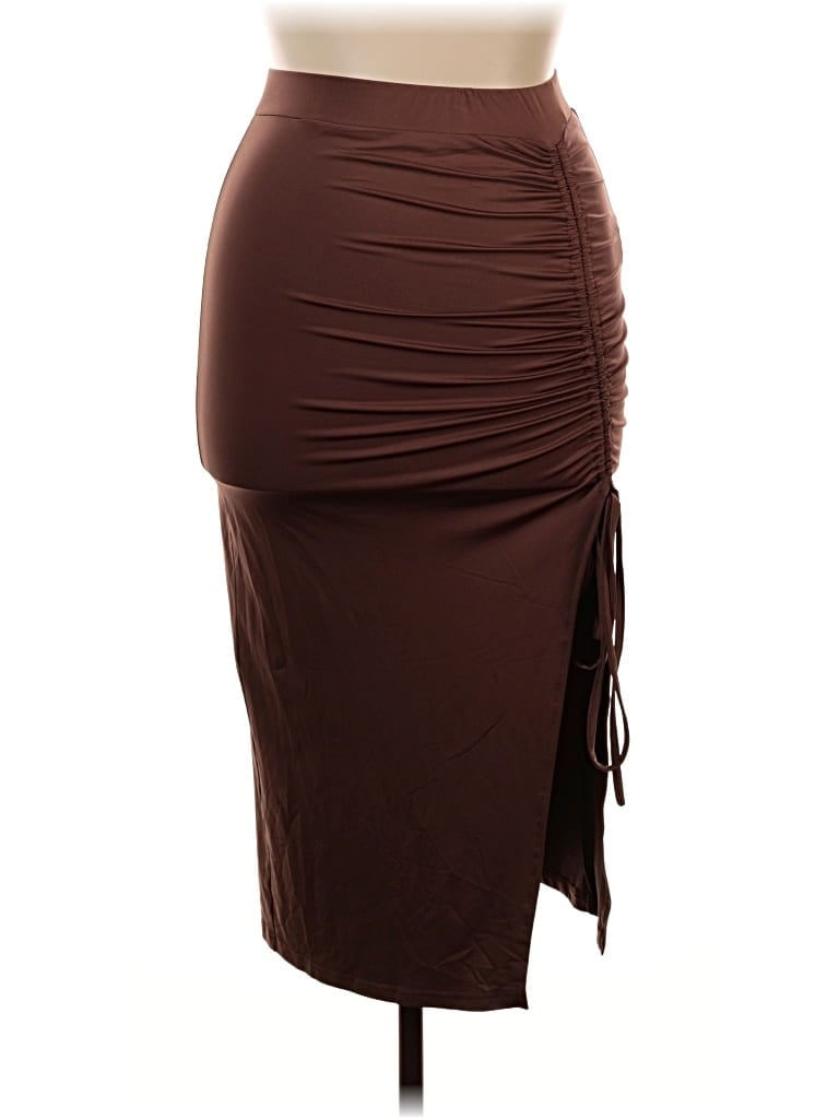 Pre-owned Zaful Casual Skirt In Brown