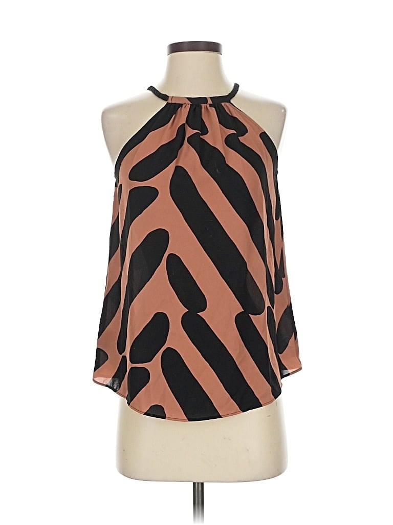 Pre-owned Ann Taylor Loft Sleeveless Blouse In Brown