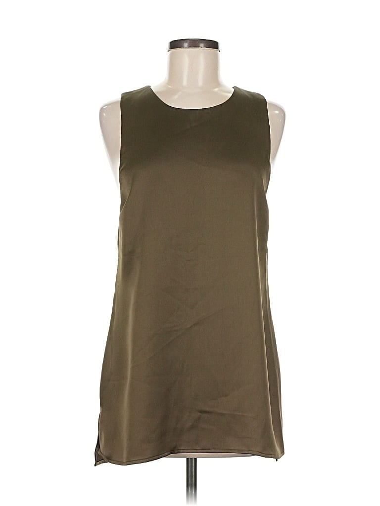 Pre-owned Theory Sleeveless Top Brown Scoop Neck Tops