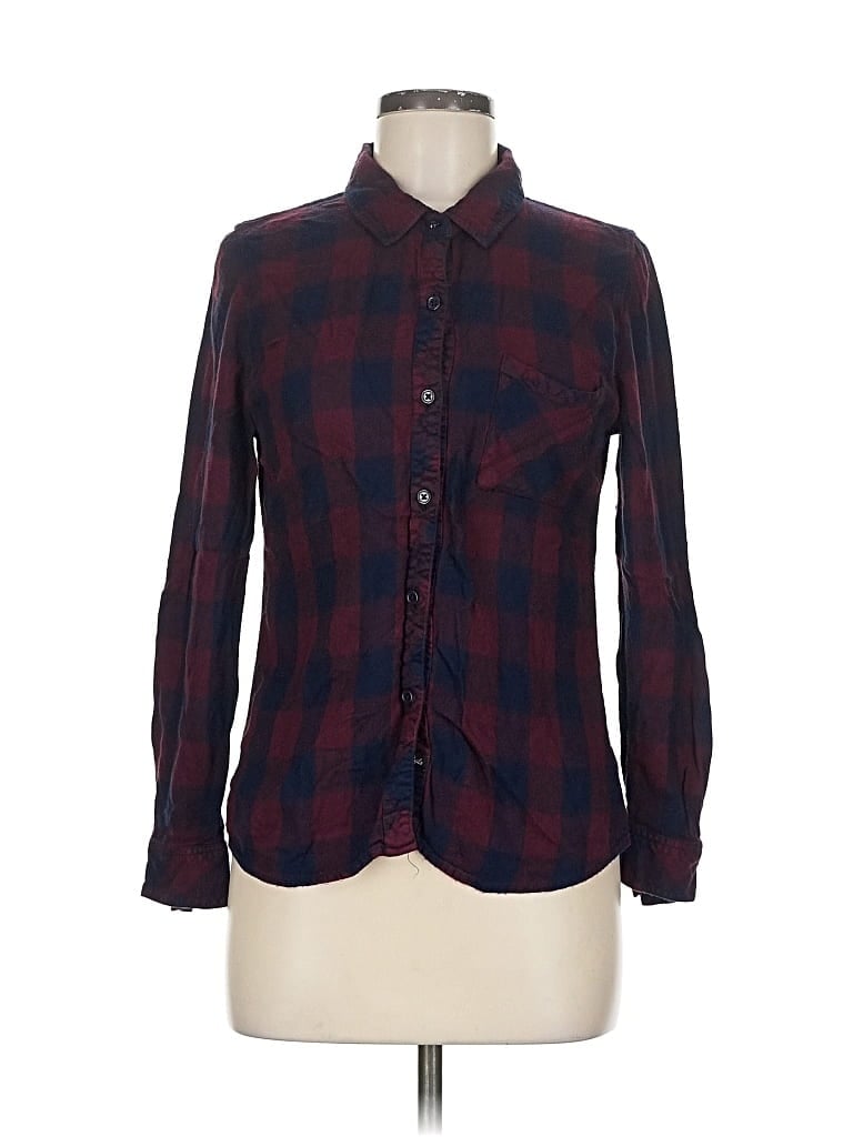 Pre-owned Rails Long Sleeve Button Down Shirt In Burgundy
