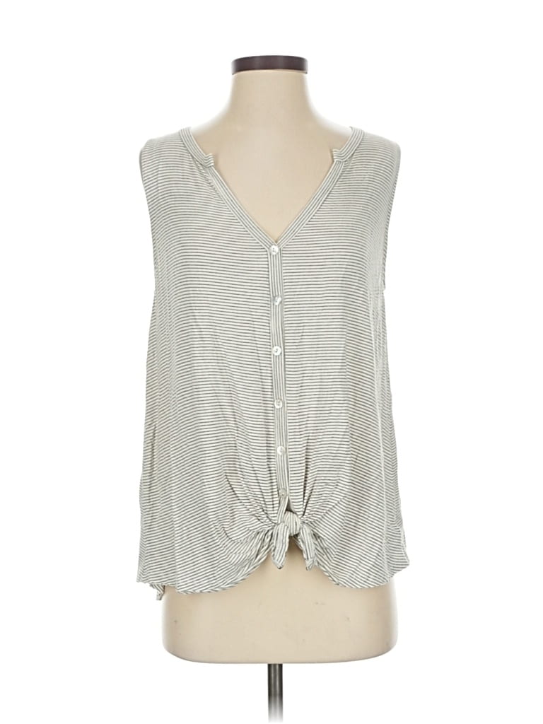 Pre-owned Mts Sleeveless Blouse In Gray