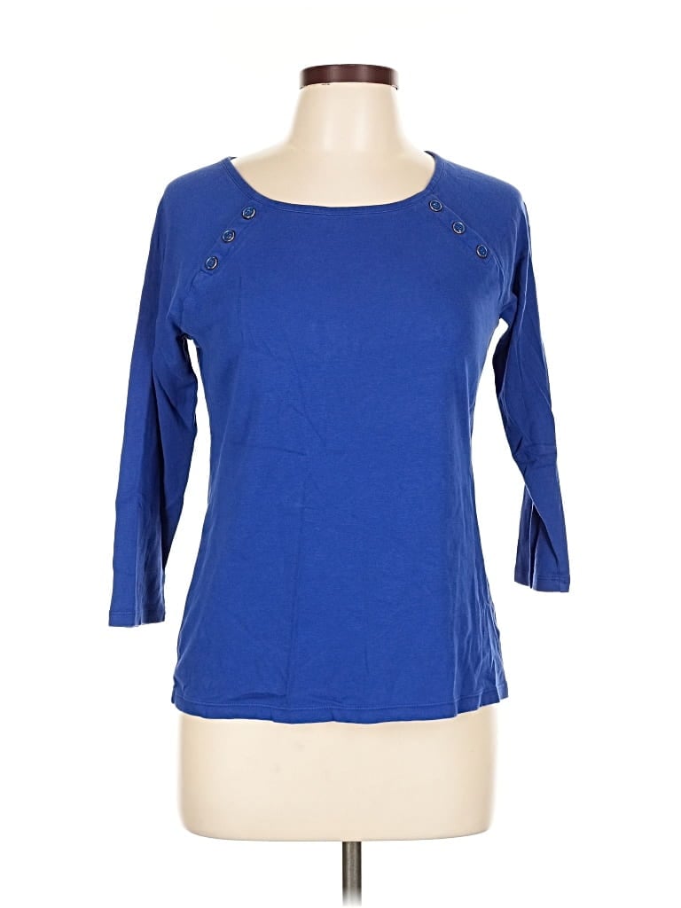 Pre-owned Talbots 3/4 Sleeve T-shirt In Blue