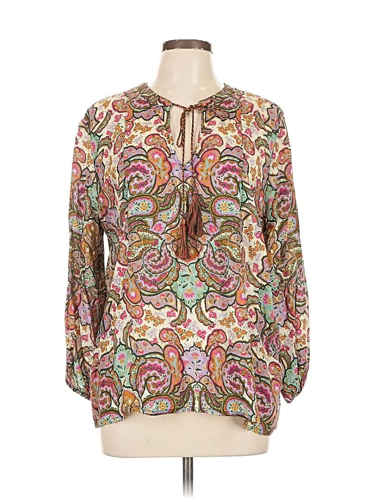 Pre-owned Liverpool Los Angeles Long Sleeve Blouse In White