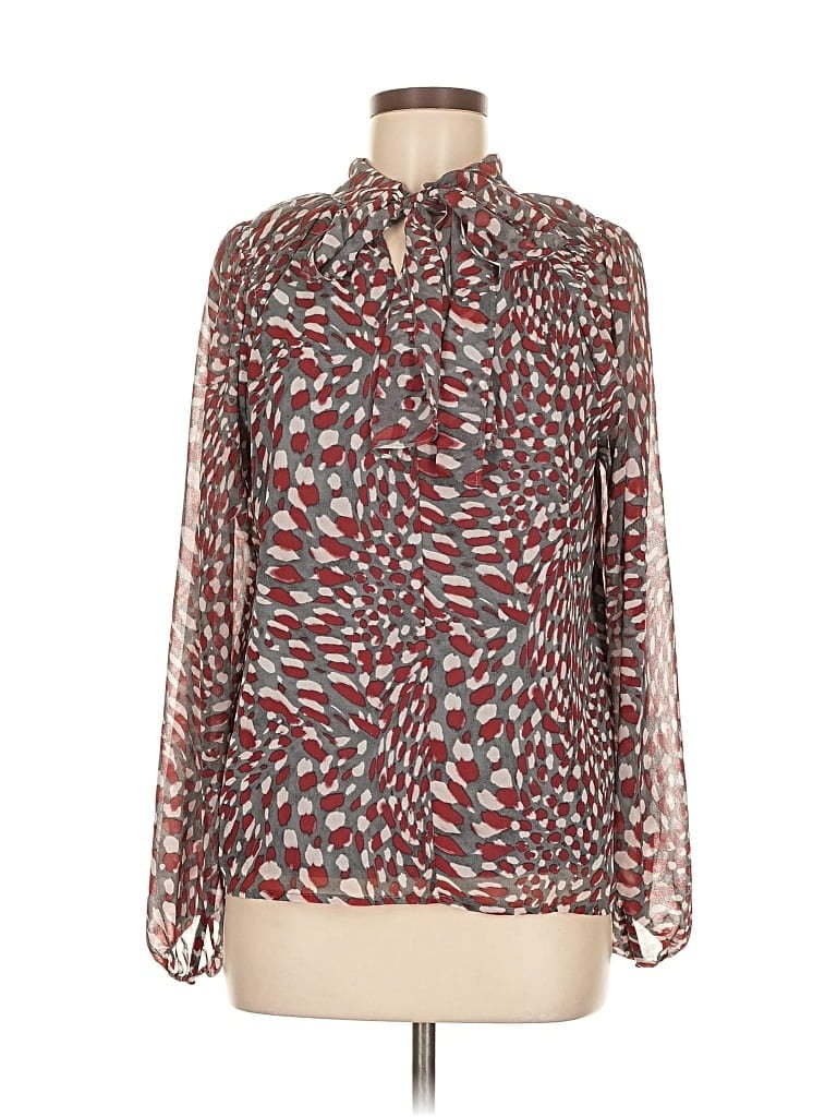 Pre-owned Banana Republic Factory Store Long Sleeve Blouse In Brown