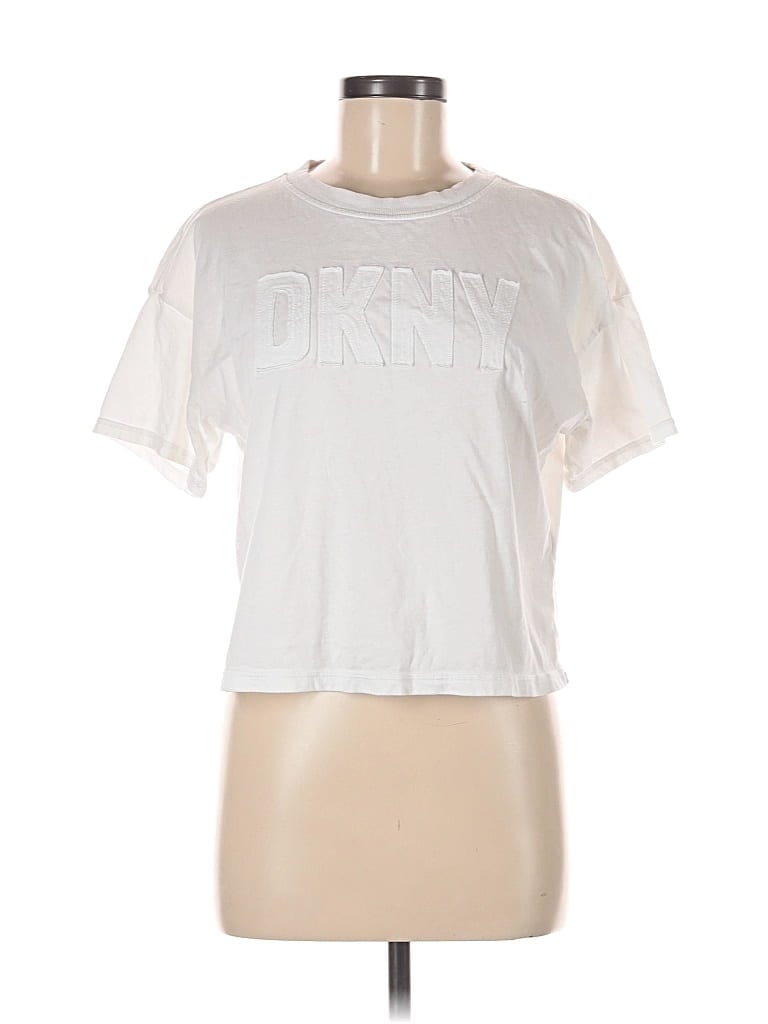 Pre-owned Dkny Sport Short Sleeve T-shirt In White