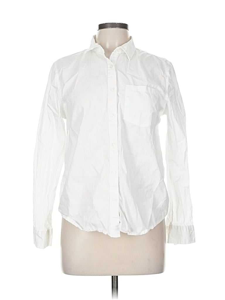 Pre-owned C&c California Long Sleeve Button Down Shirt In White