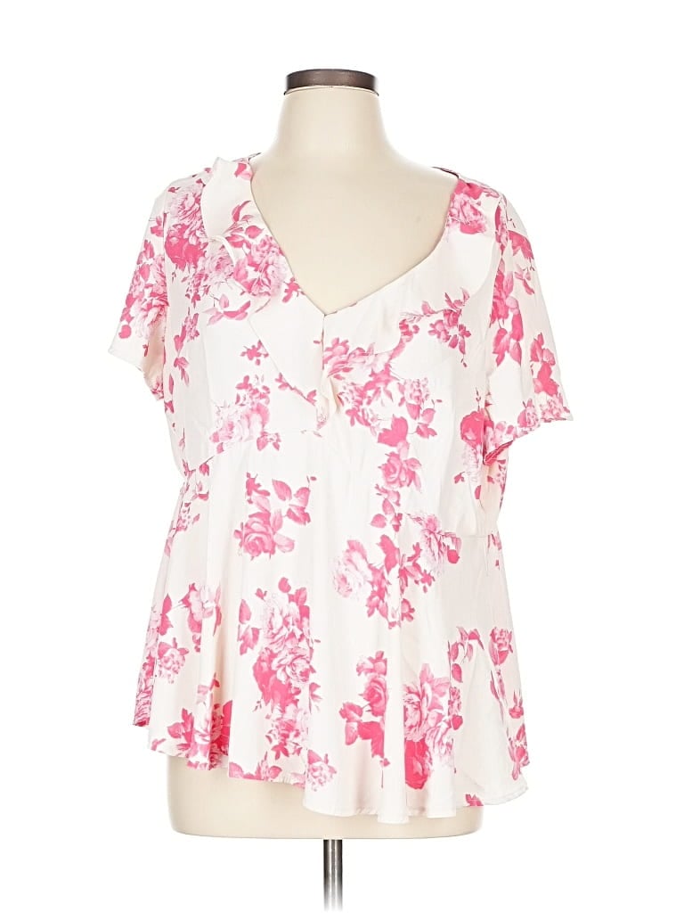 Pre-owned Torrid Short Sleeve Blouse In Pink