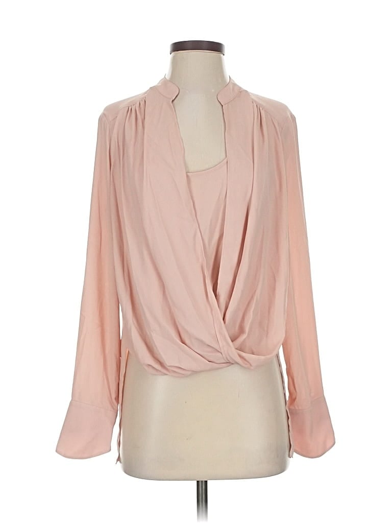 Pre-owned Bcbgmaxazria Long Sleeve Blouse In Pink