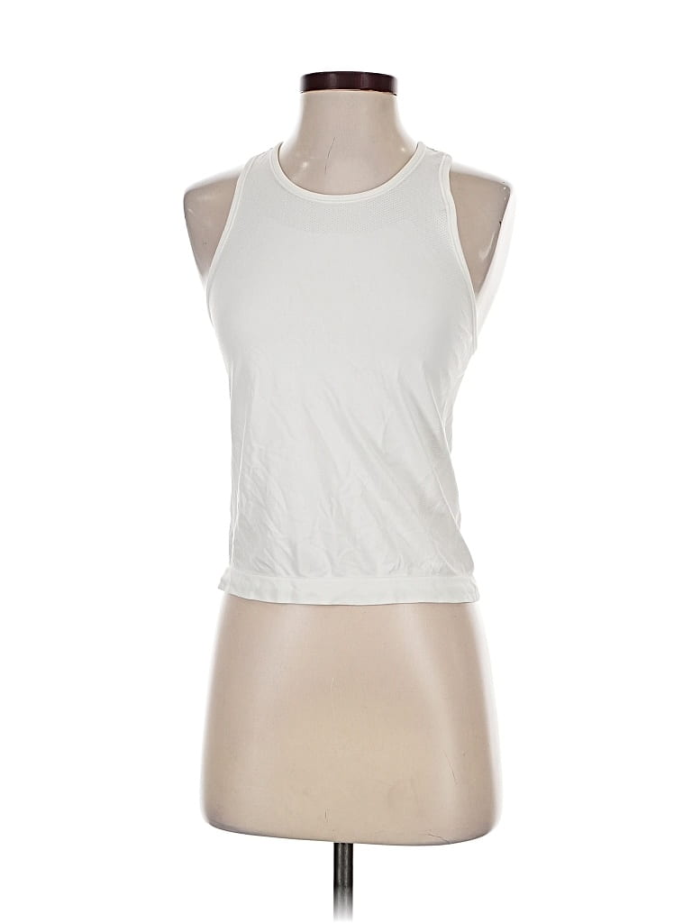 Pre-owned Athleta Sleeveless T-shirt In White