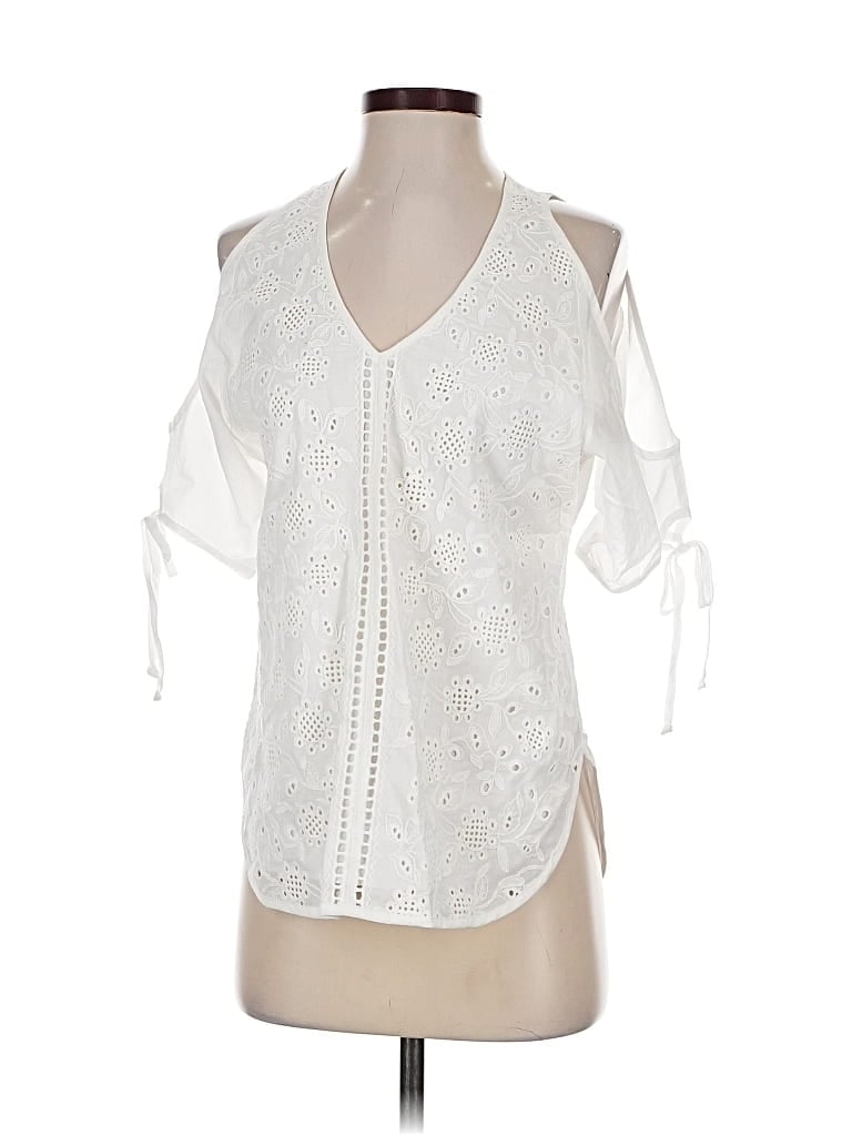 Pre-owned Karen Kane Sleeveless Blouse In White