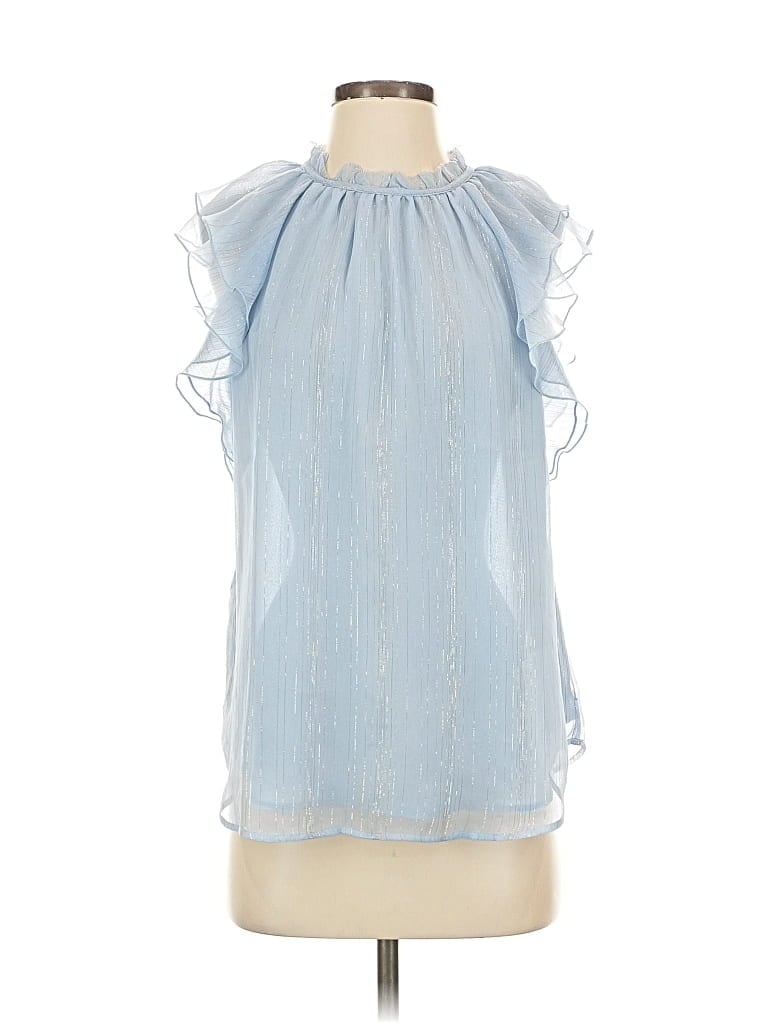 Pre-owned Ann Taylor Loft Sleeveless Blouse In Blue