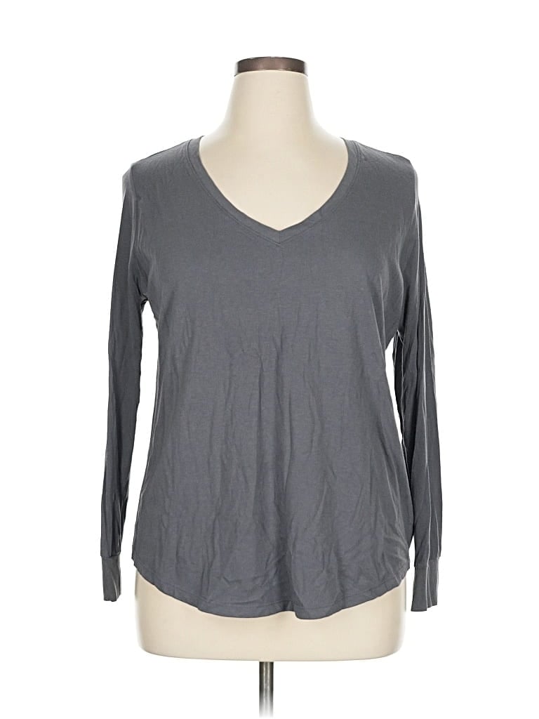 Pre-owned Terra & Sky Long Sleeve T-shirt In Gray