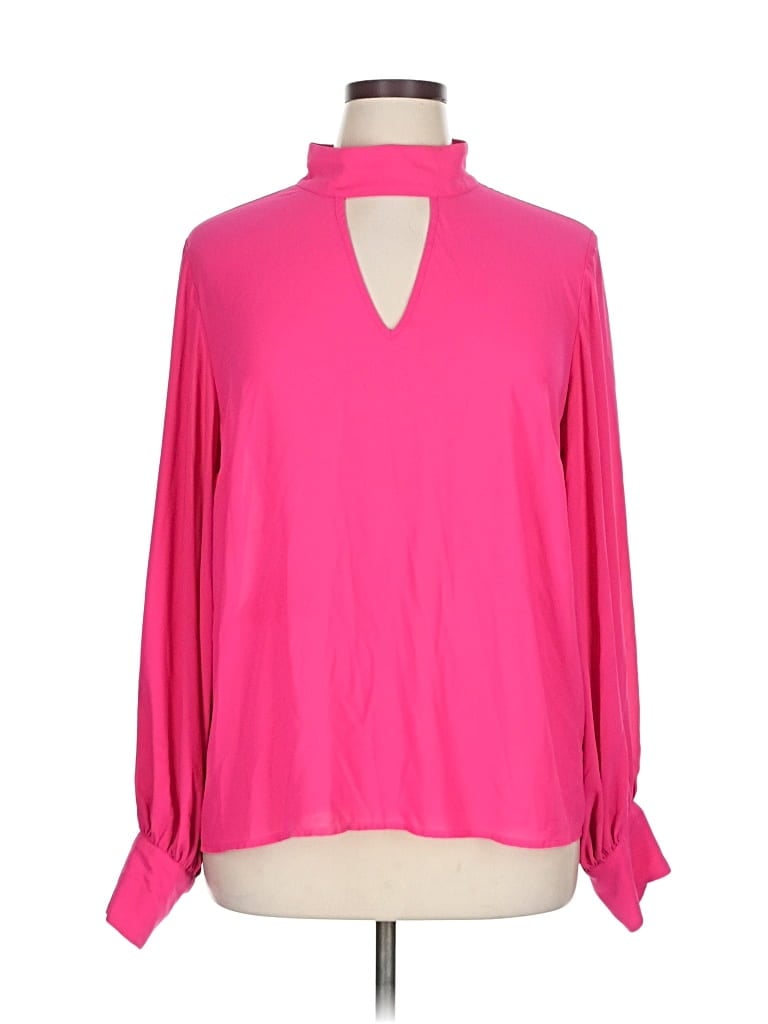 ELOQUII Pre-owned Long Sleeve Blouse In Pink