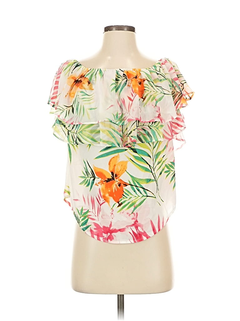 7th Avenue Design Studio New York & Company Short Sleeve Blouse In Animal Print